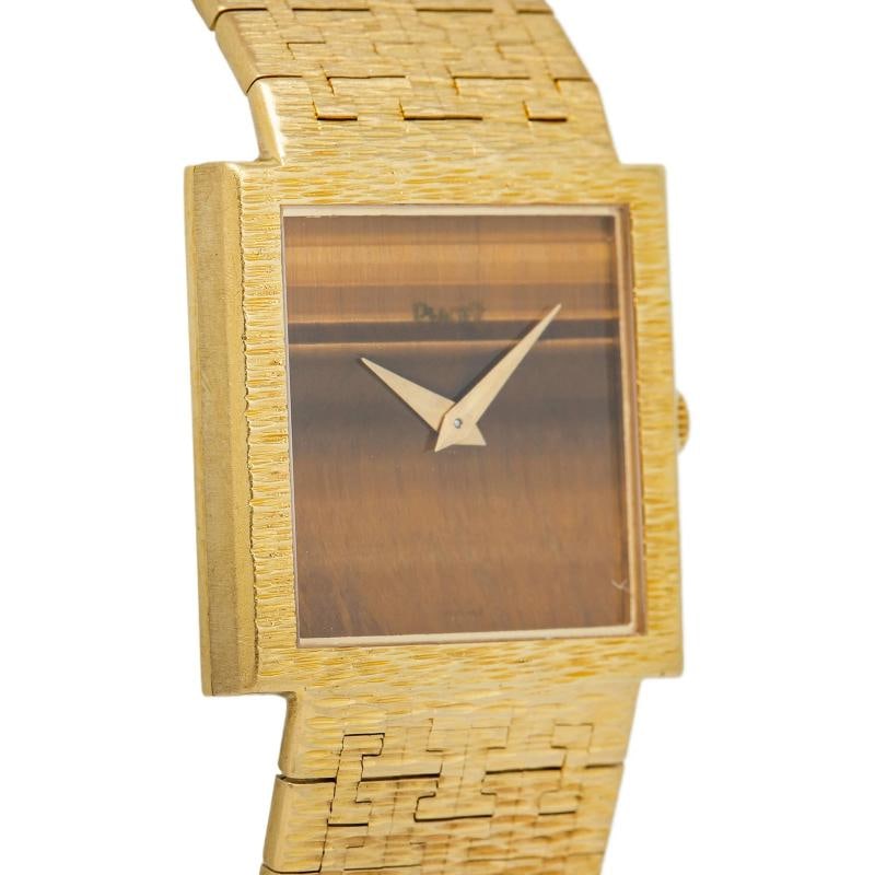 Piaget Vintage 9131A6 Rare Manual 18K Yellow Tiger Eye Dial Unisex Watch 23mm - 3