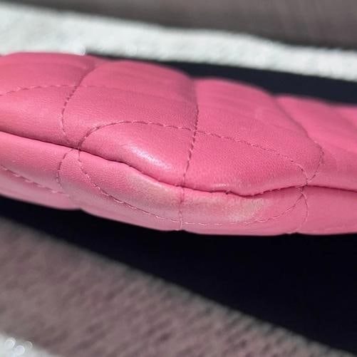 Chanel Lambskin Quilted Medium Casino Beauty CC Cosmetic Pouch in Fuchsia (2016) - 9