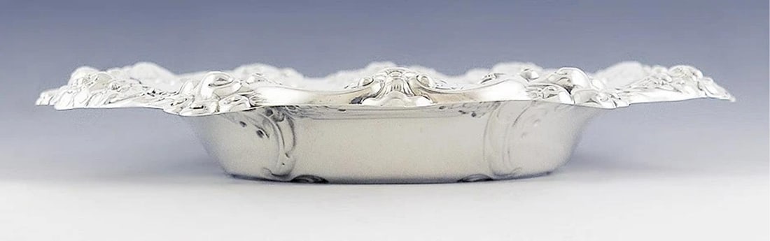 1961 Lovely Vintage Gorham Sterling Silver Floral & Scroll Bowl - 2
