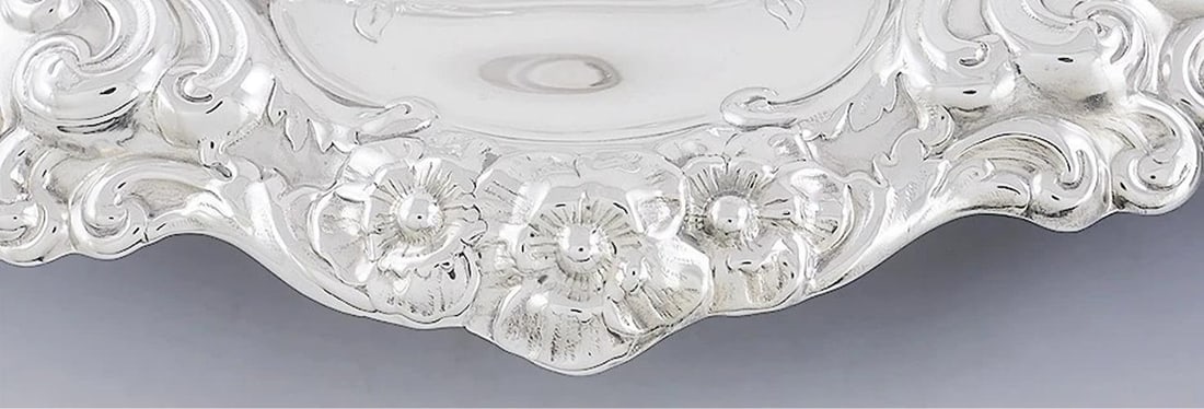 1961 Lovely Vintage Gorham Sterling Silver Floral & Scroll Bowl - 3