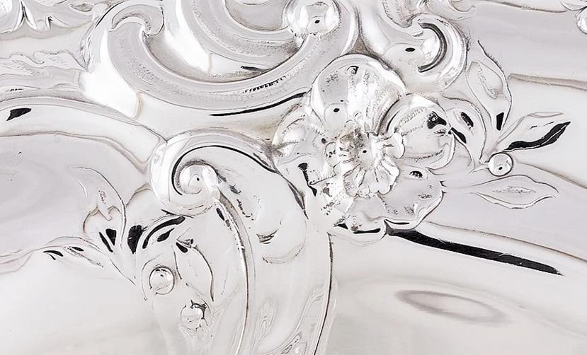1961 Lovely Vintage Gorham Sterling Silver Floral & Scroll Bowl - 4