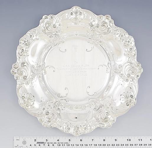 1961 Lovely Vintage Gorham Sterling Silver Floral & Scroll Bowl - 5