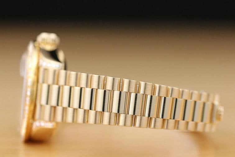 ROLEX LADIES PRESIDENT 69178 FACTORY DIAMOND DIAL 18K YELLOW GOLD SILVER WATCH - 6