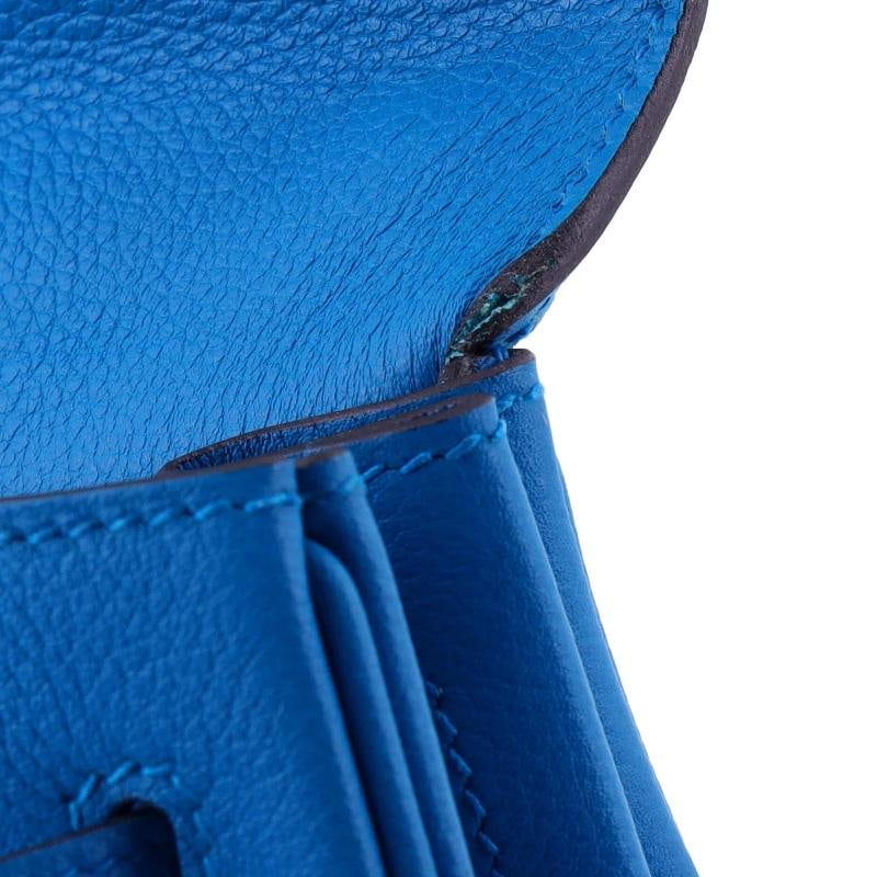 Hermes Kelly Handbag Blue Evercolor with Gold Hardware 28 - 7