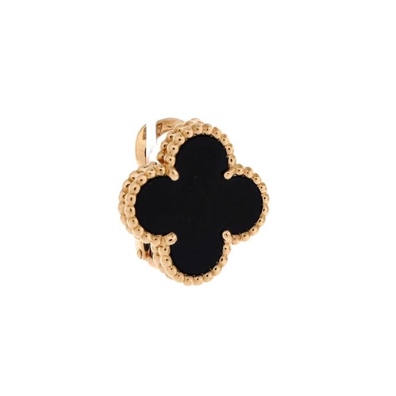 Van Cleef & Arpels Vintage Alhambra Earrings 18K Yellow Gold and Onyx - 3