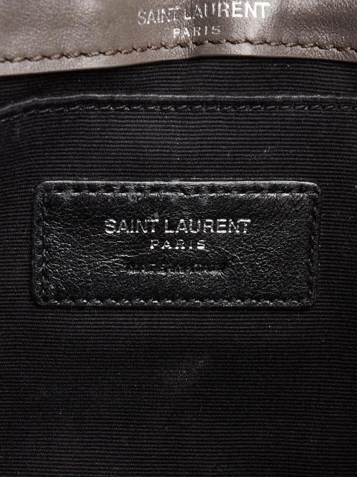 Yves Saint Laurent Grey Chevron Quilted Leather LouLou Flap Bag - 9