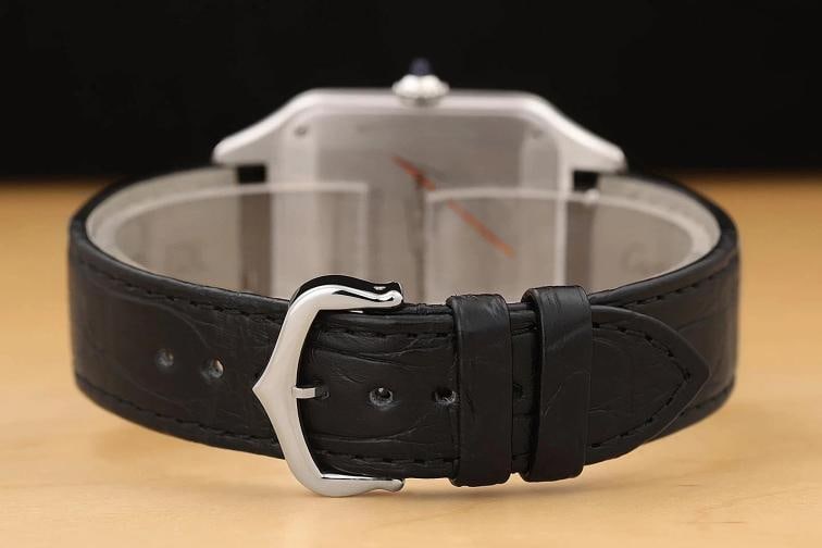 2024 B&P CARTIER SANTOS DUMONT WSSA0046 BLACK STAINLESS STEEL LEATHER WATCH - 6