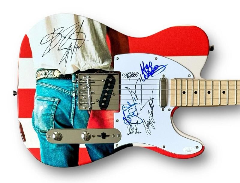 Bruce Springsteen Signed Guitar Custom JSA COA Van Zandt Lofgren Weinberg +3: Industry: Music,Signed: Yes,Autograph Authentication: James Spence (JSA),Object Type: Guitar & Guitar Pick,Original/Reproduction: Original,Country of Origin: United States Signer: Bruce Springsteen & 