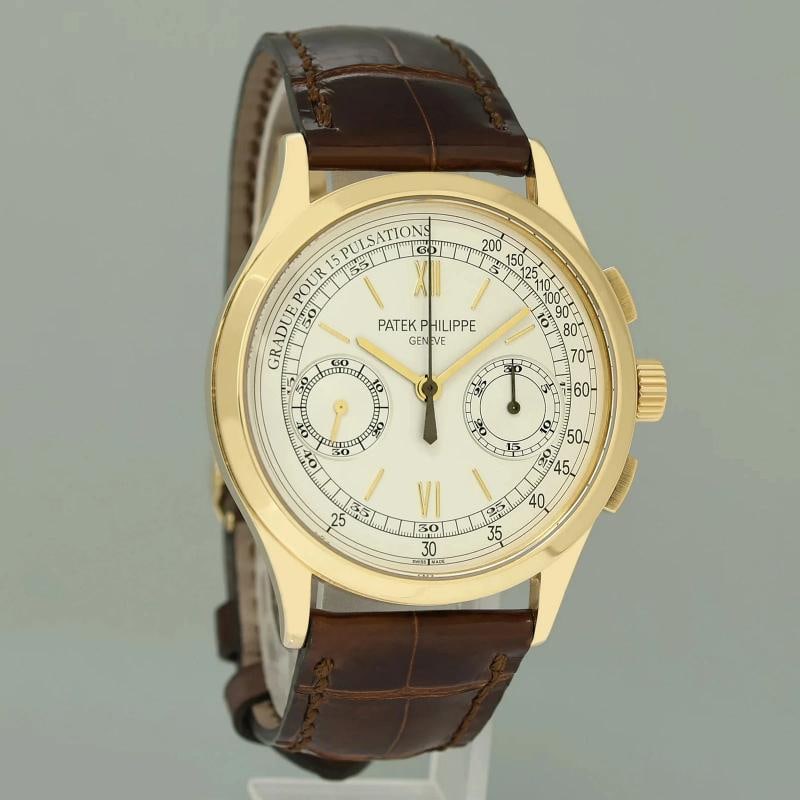 PAPERS MINT Patek Philippe 5170J Silver Chrono Yellow Gold Manual Wind 39mm - 3
