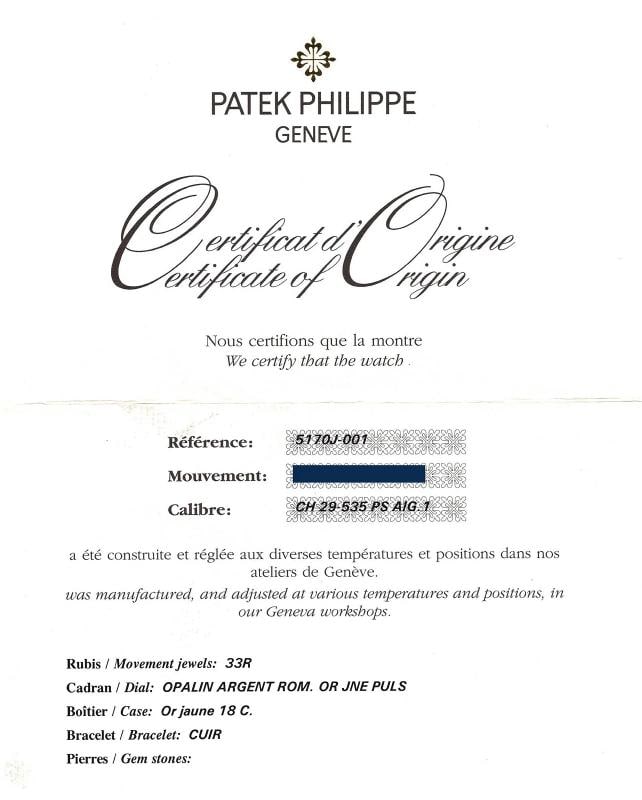PAPERS MINT Patek Philippe 5170J Silver Chrono Yellow Gold Manual Wind 39mm - 8