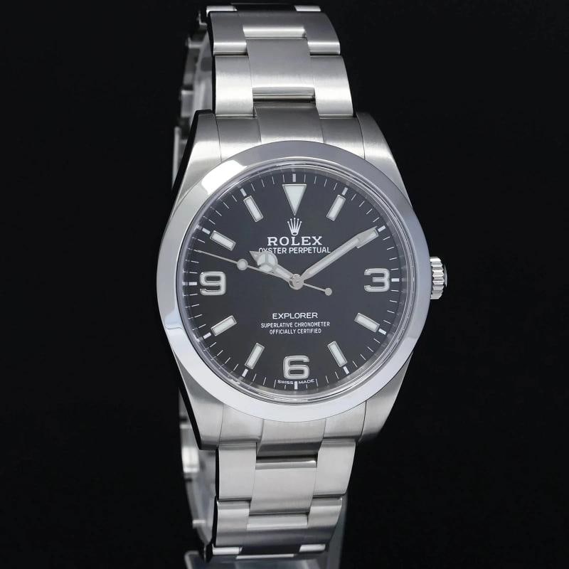 2016 MINT Rolex 214270 Explorer Black BLUE LUME 3-6-9 Steel 39mm Watch Box - 3