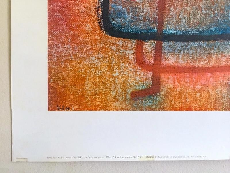 PAUL KLEE FOUNDATION RARE VTG 1960 LITHOGRAPH PRINT "LA BELLE JARDINIERE" 1939 - 10