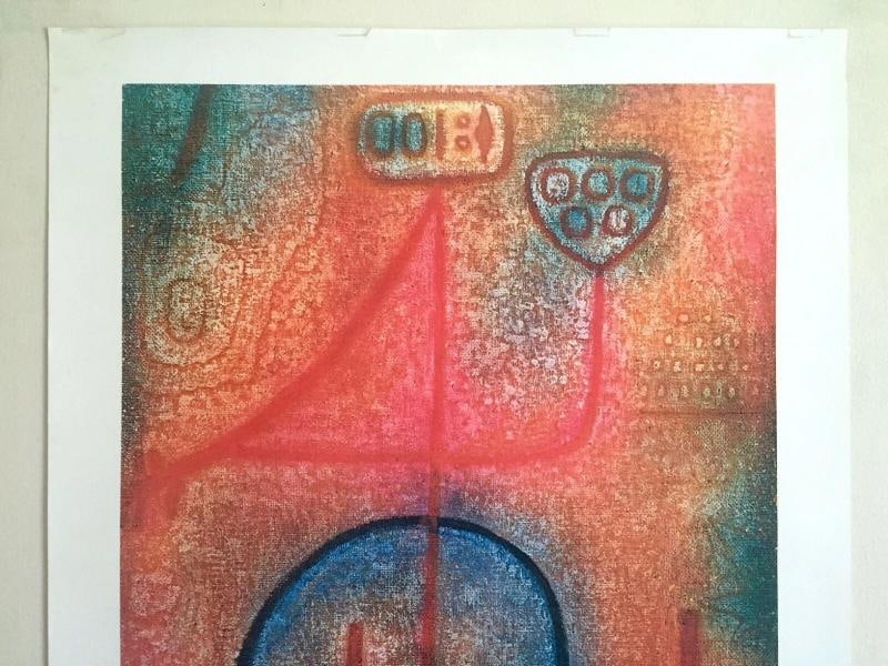 PAUL KLEE FOUNDATION RARE VTG 1960 LITHOGRAPH PRINT "LA BELLE JARDINIERE" 1939 - 2