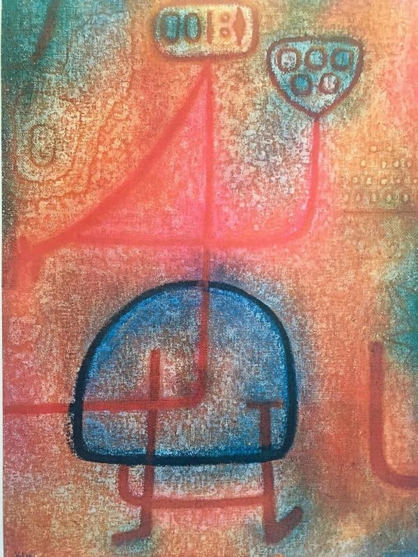 PAUL KLEE FOUNDATION RARE VTG 1960 LITHOGRAPH PRINT "LA BELLE JARDINIERE" 1939 - 5