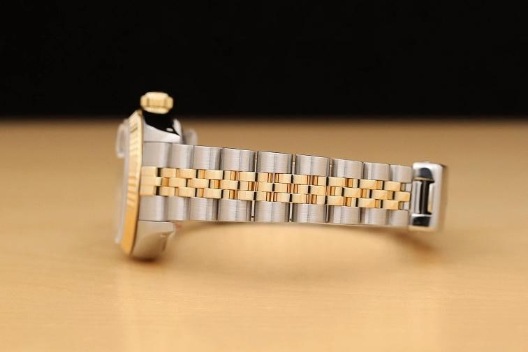ROLEX LADIES DATEJUST ICE BLUE DIAMOND TWO TONE 18K YELLOW GOLD 69173 WATCH - 5