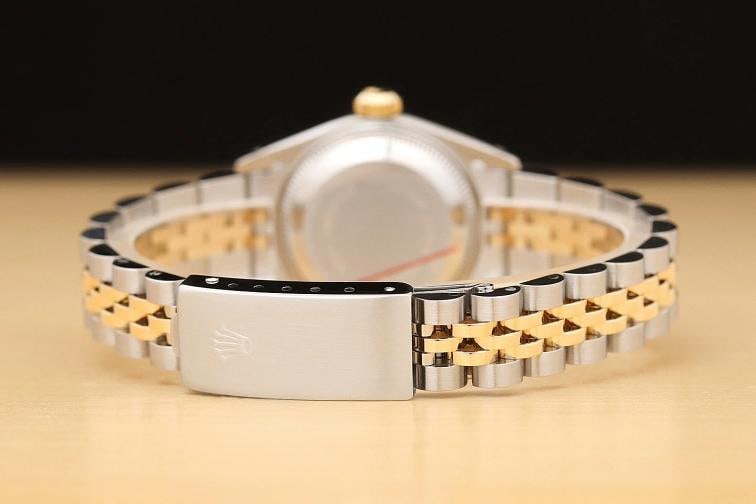 ROLEX LADIES DATEJUST ICE BLUE DIAMOND TWO TONE 18K YELLOW GOLD 69173 WATCH - 6