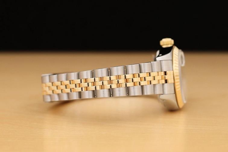 ROLEX LADIES DATEJUST ICE BLUE DIAMOND TWO TONE 18K YELLOW GOLD 69173 WATCH - 8