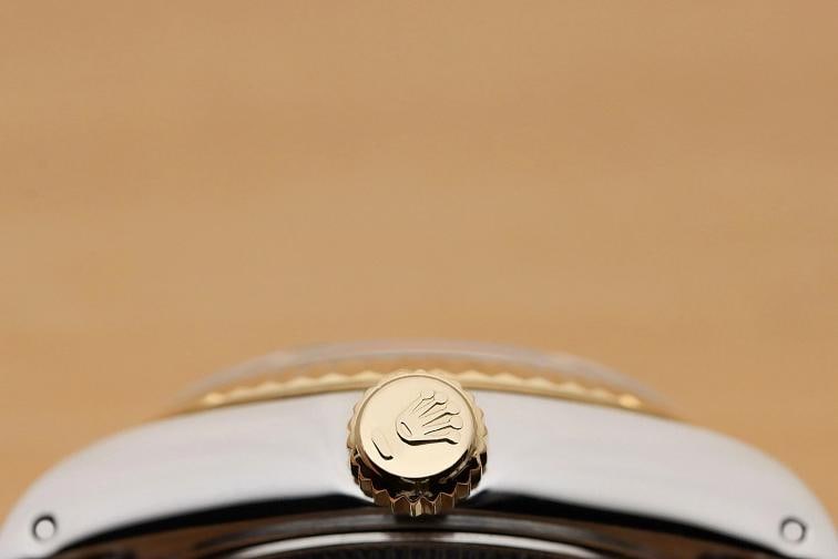 ROLEX LADIES DATEJUST ICE BLUE DIAMOND TWO TONE 18K YELLOW GOLD 69173 WATCH - 9