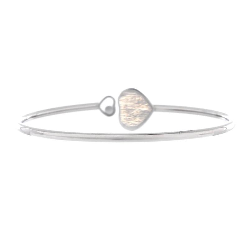 Chopard Happy Diamonds Heart Cuff Bracelet 18K White Gold with Pave Diamonds - 3