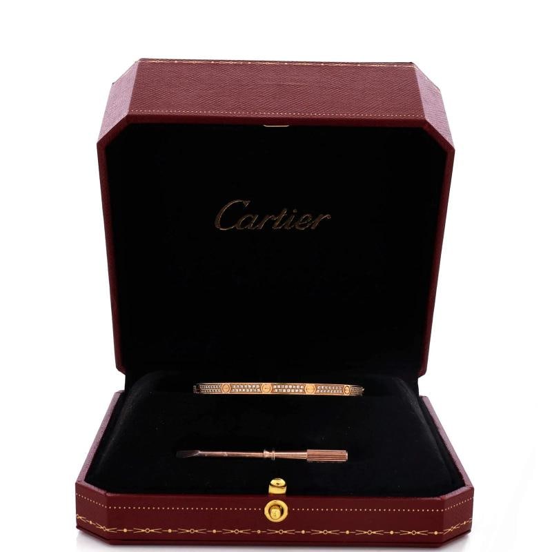 Cartier Love Bracelet 18K Rose Gold with Pave Diamonds Small - 2