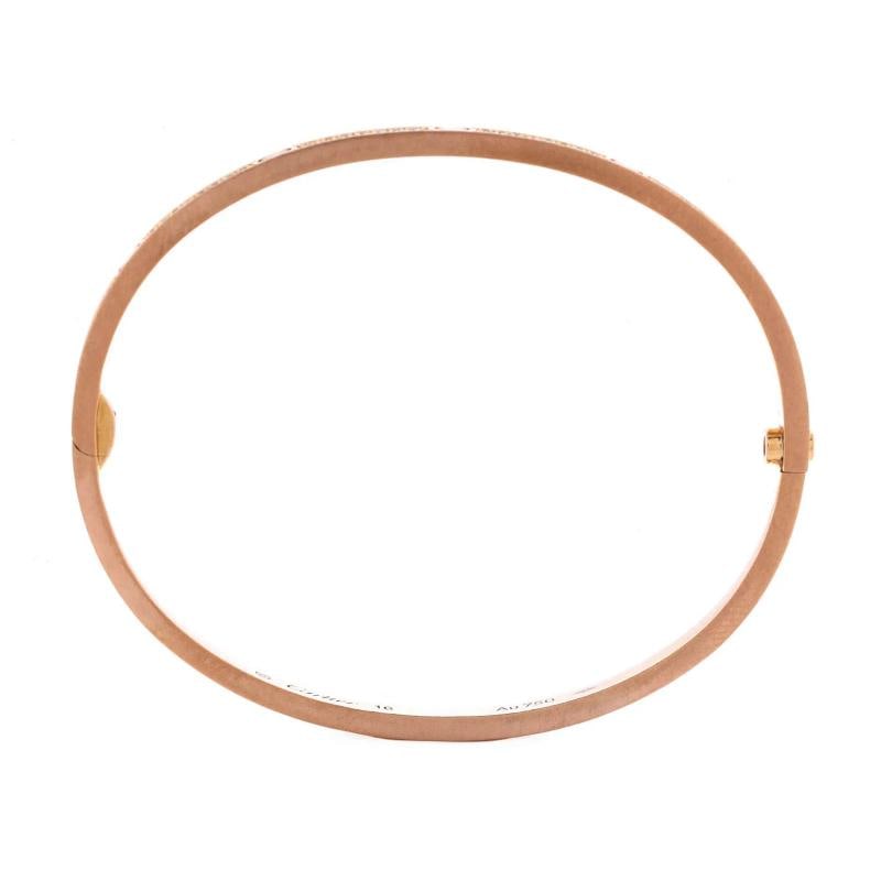 Cartier Love Bracelet 18K Rose Gold with Pave Diamonds Small - 3