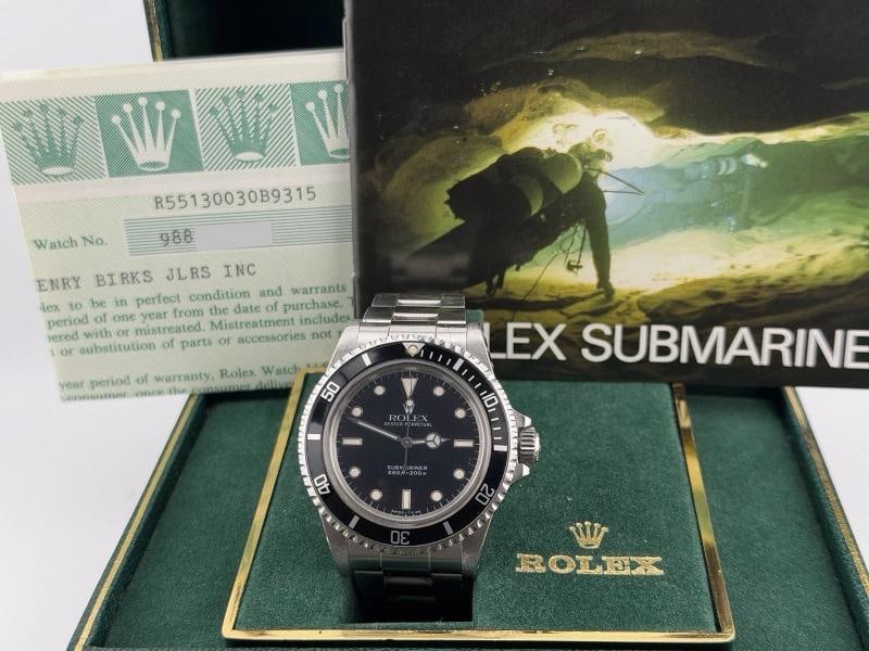 Vintage Rolex Submariner 5513 40mm Black Dial Stainless Steel Box Paper - 9