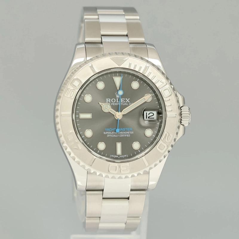 2019 MINT Rolex Yacht-Master 268622 Steel Rhodium 37mm Blue hand Watch Box - 3