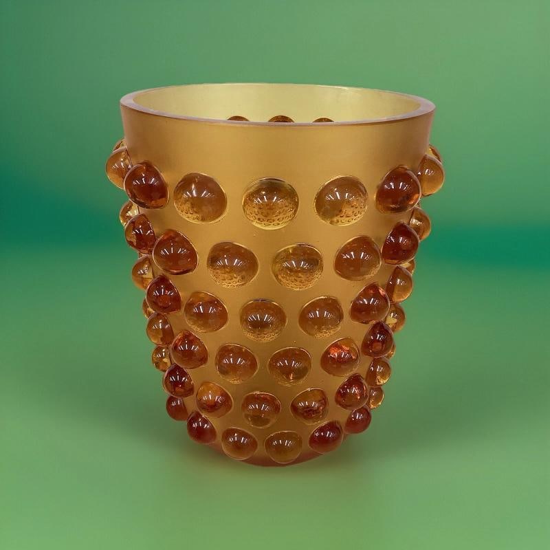 Xl Lalique Style Mossi Crystal Vase H8â€? Maker Unknown Heavy Art Glass Limited E - 10