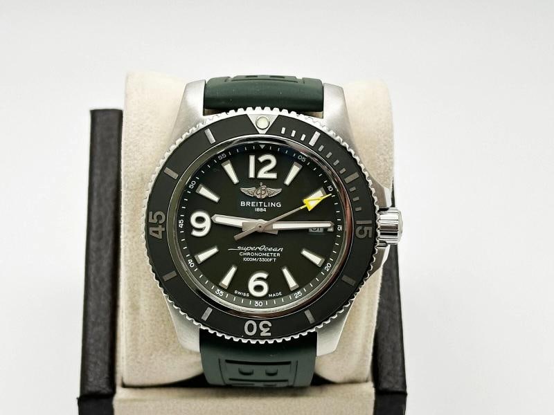 Breitling Superocean Automatic 44 A17367 Green Dial Stainless Steel Box Paper - 2