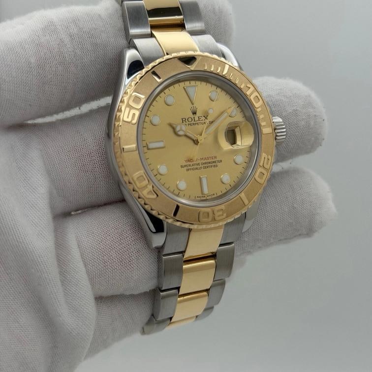 Rolex Yacht Master 16623 40mm Champagne Dial 18K Yellow Gold Steel Box Papers - 2