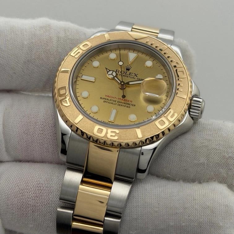 Rolex Yacht Master 16623 40mm Champagne Dial 18K Yellow Gold Steel Box Papers - 5
