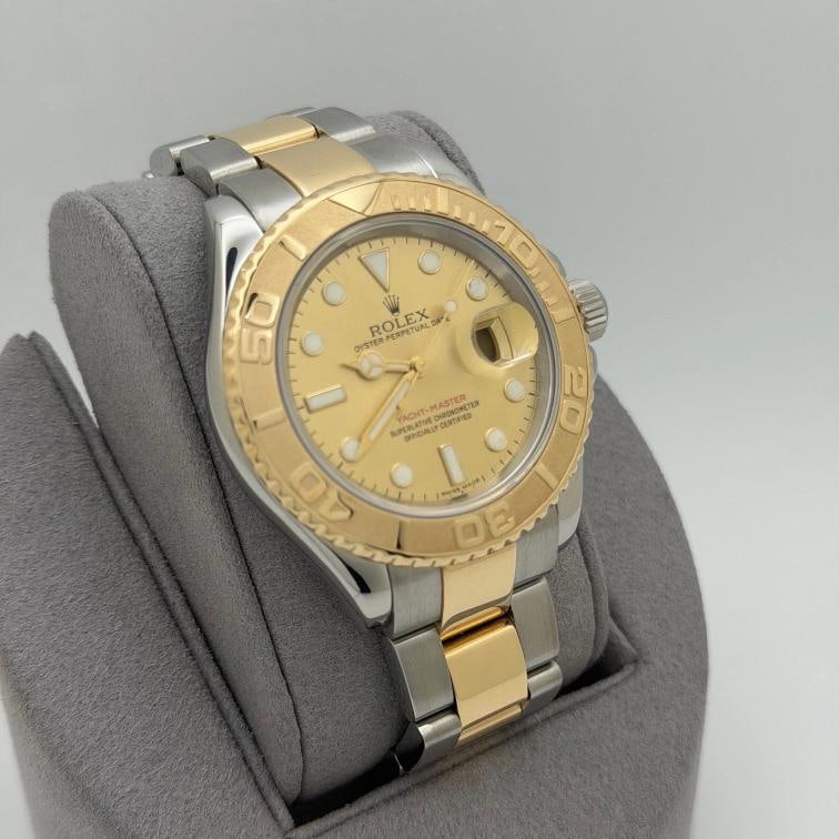 Rolex Yacht Master 16623 40mm Champagne Dial 18K Yellow Gold Steel Box Papers - 8