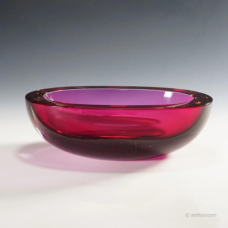 Large Seguso Vetri d'Arte Murano Sommerso Glass Bowl 1960s: Condition: Used,Brand: ArtGlass,Type: Vase,Country of Origin: ItalyA very large Murano sommerso art glass bowl. Designed by Flavio Poli or Mario Pinzoni and manufactured by Seguso Vetri d'Arte circa