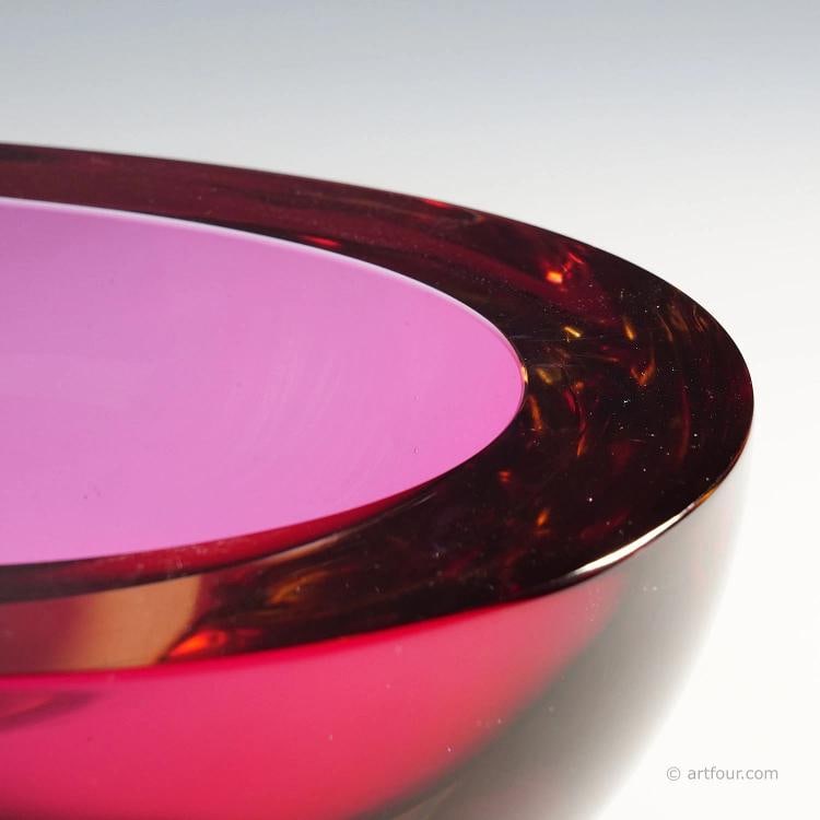 Large Seguso Vetri d'Arte Murano Sommerso Glass Bowl 1960s - 6