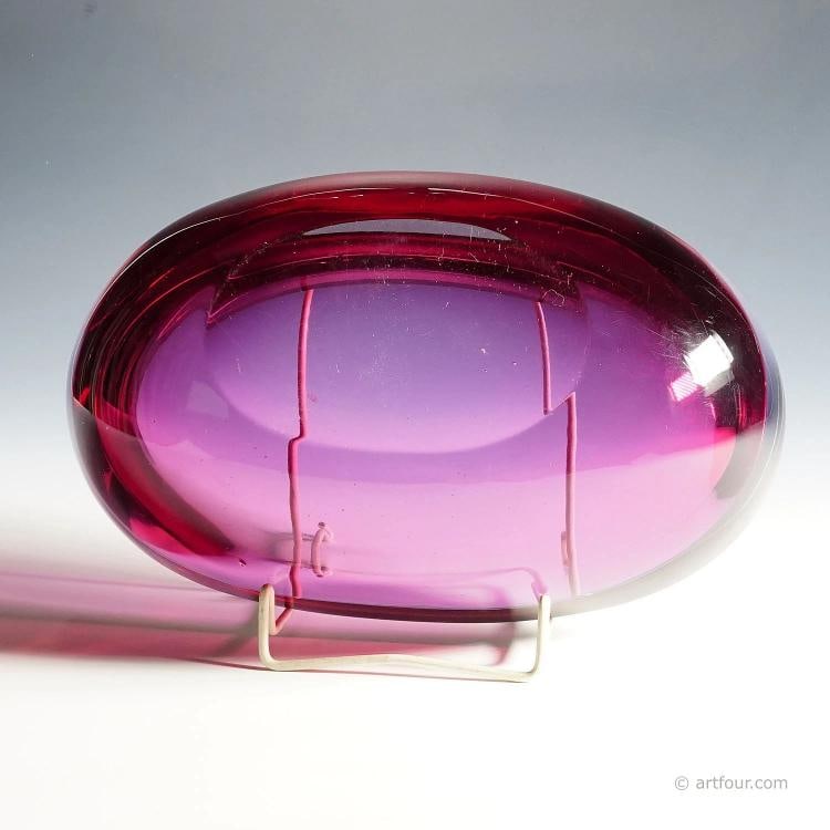 Large Seguso Vetri d'Arte Murano Sommerso Glass Bowl 1960s - 7