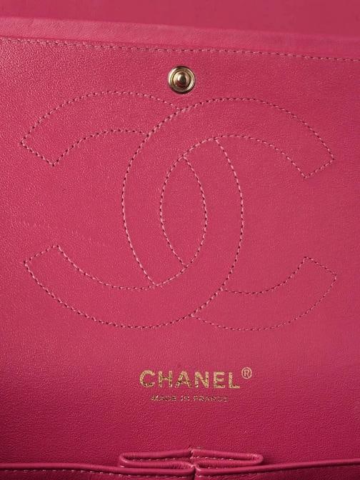 Chanel Pink Quilted Lambskin Leather Classic Jumbo Double Flap Bag - 7