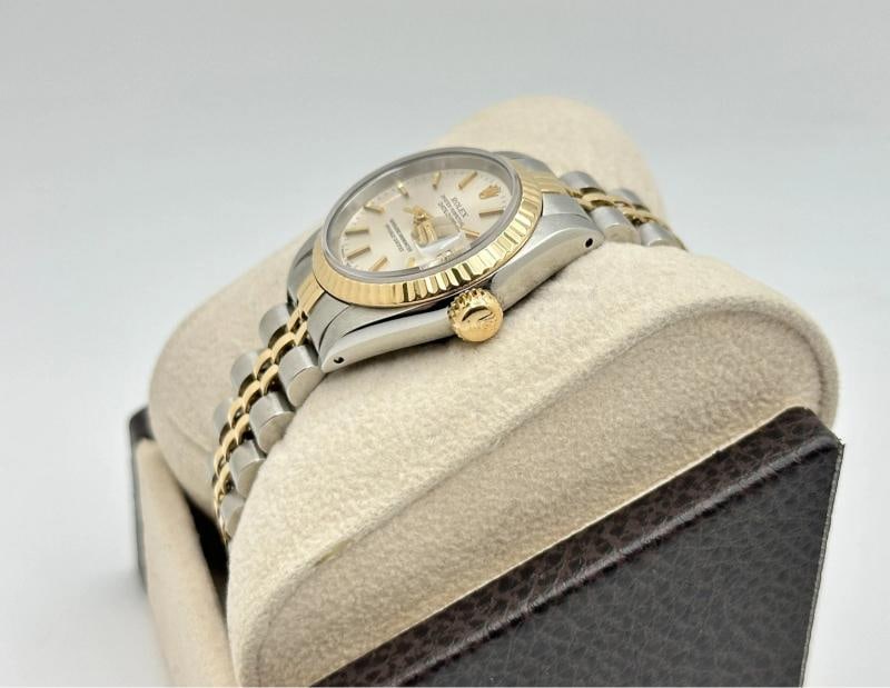 Rolex Datejust Ladies 69173 Silver Dial 18k Gold Stainless Steel Box Paper - 6