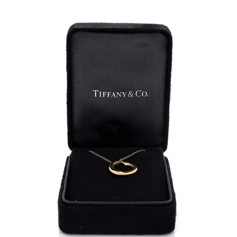 Tiffany & Co. Elsa Peretti Open Heart Pendant Necklace 18K Yellow Gold 16mm - 2