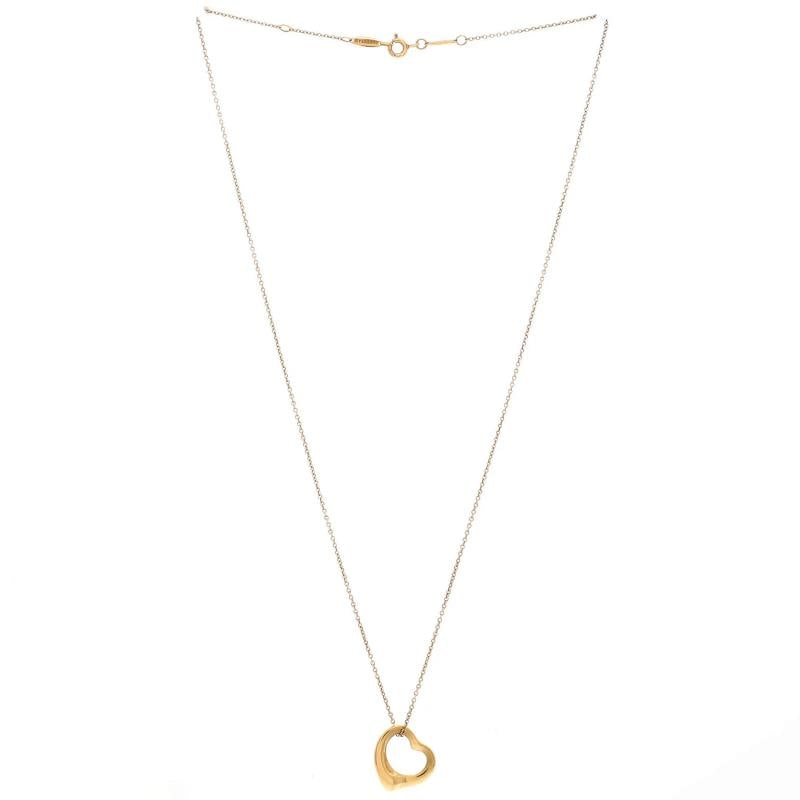 Tiffany & Co. Elsa Peretti Open Heart Pendant Necklace 18K Yellow Gold 16mm - 3