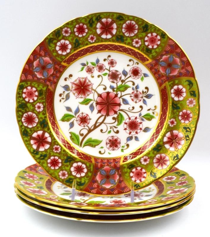 4 Royal Crown Derby Imari Cherry Blossom Accents Plates Set of 4 (1 of 6)