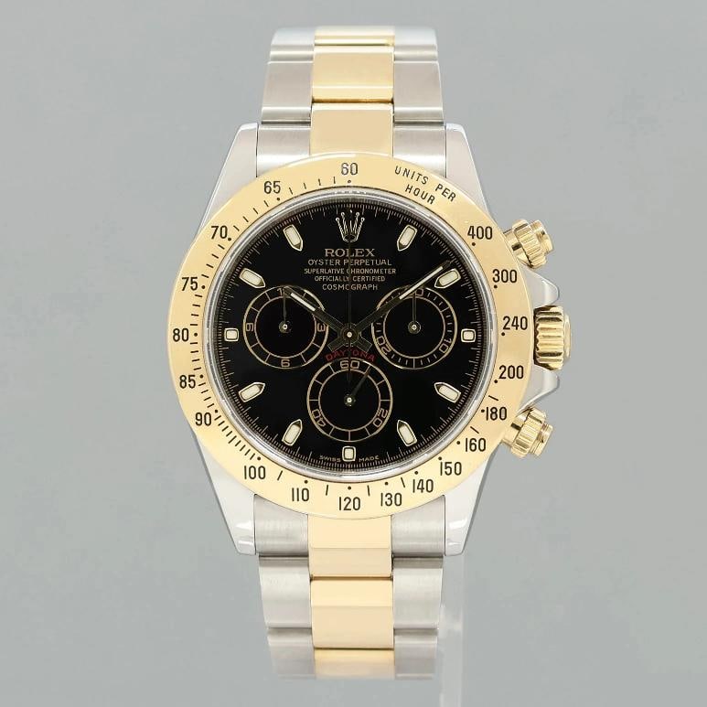 MINT Rolex Daytona 116523 Chronograph Black Steel Yellow Gold Two Tone Watch Box - 2