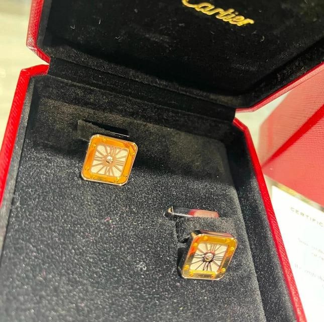 Pre-owned Santos de Cartier Cufflinks - 4