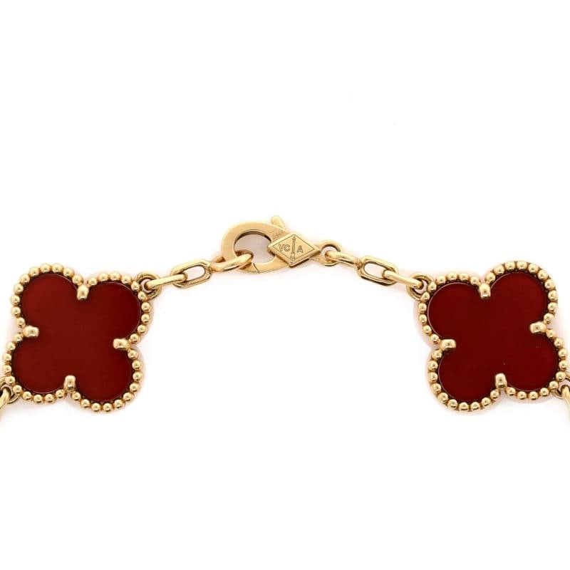 Van Cleef & Arpels Vintage Alhambra 5 Motifs Bracelet 18K Yellow Gold - 3