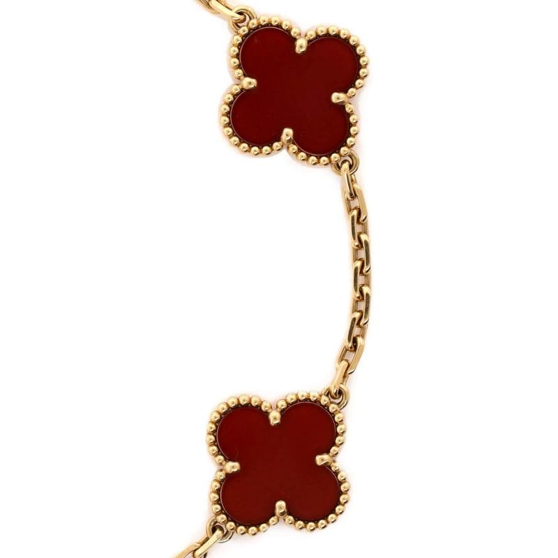 Van Cleef & Arpels Vintage Alhambra 5 Motifs Bracelet 18K Yellow Gold - 4