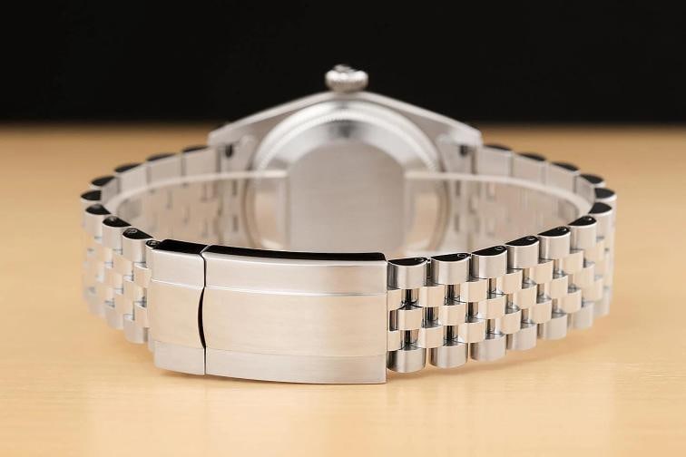 ROLEX OYSTER PERPETUAL DATE 1500 BLUE DIAMOND DIAL STAINLESS STEEL 34MM WATCH - 6