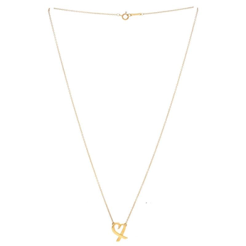 Tiffany & Co. Paloma Picasso Loving Heart Pendant Necklace 18K Yellow Gold Small - 2