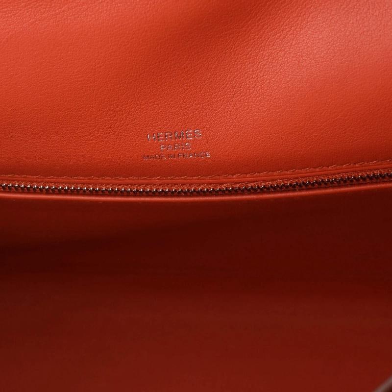 Hermes Kelly Handbag Toile and Brown Swift with Palladium Hardware 28 - 8