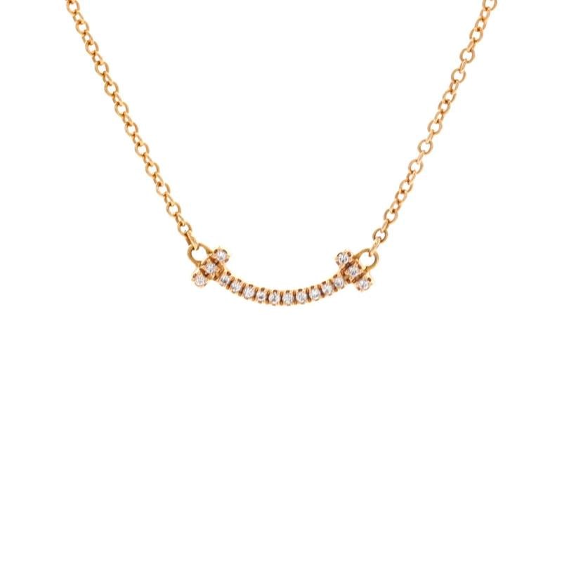 Tiffany & Co. T Smile Pendant Necklace 18K Yellow Gold with Diamonds Mini: Condition: Pre-owned - Good,Brand: Tiffany & Co.,Main Stone: Diamond,Metal: 18K Yellow Gold,Metal Purity: 18K,Style: Pendant,Type: Necklace,Color: Yellow Gold,Material: 18K Yellow Gold,