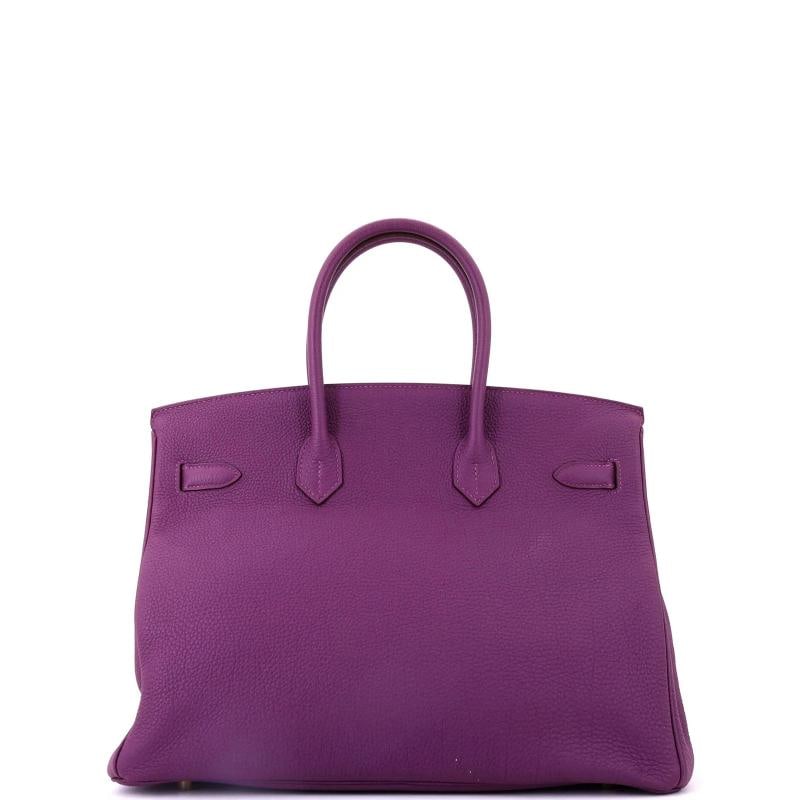 Hermes Birkin Handbag Purple Togo with Gold Hardware 35 - 3