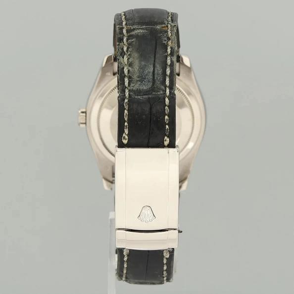 PAPERS MINT Rolex DateJust 116139 Leather White Gold Black Dial Watch Box - 5